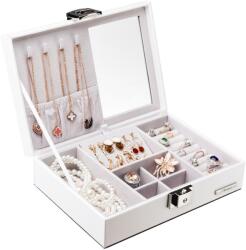 Troli Modern fehér ékszerdoboz tükörrel B53