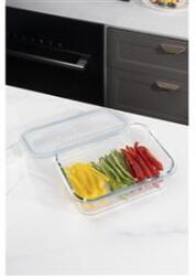 TOO KT-84 üveg 1520 ml-es téglalap alakú ételtároló csatolható műanyag tetővel (KT-84) (KT-84)