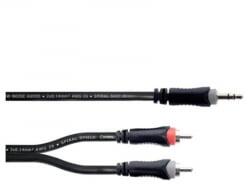 Cordial EY 1 WCC 3.5mm jack - 2x RCA phono kábel 1m fekete (14854) (14854) - aqua