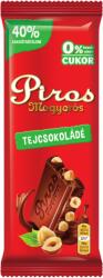Piros Mogyorós tejcsokoládé egész mogyoróval hozzáadott cukor nélkül 80g