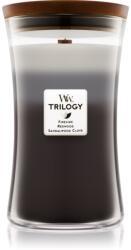WoodWick Trilogy Warm Woods ароматна свещ с дървен фитил 609.5 гр