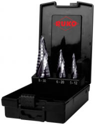 RUKO 101626PRO HSS fokozatfúró készlet, 3 részes, 5 - 12 mm, 6 - 20 mm, 8 - 30 mm (101626PRO)