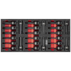 VIGOR Ütvefúró dugókulcs betét készlet 1/2 (12, 5 mm) 24 részes (V5603) (V5603)