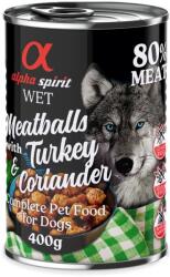 Alpha Spirit 6x400g Alpha Spirit Dog Meatballs Pulyka & koriander nedves kutyatáp