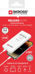 SKROSS Reload 20 65W PD Powerbank 20000 mAh Power Delivery, Fast Charge Lítiumion USB-C Fehér (SKPBR20PD065WCN) (SKPBR20PD065WCN)