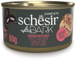 Schesir 12x80g Schesir After Dark csirke & marhahús nedves macskaeledel