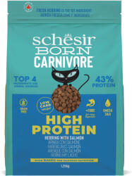 Schesir 2x1, 25kg Schesir Born Carnivore High Protein hering & lazac száraz macskatáp