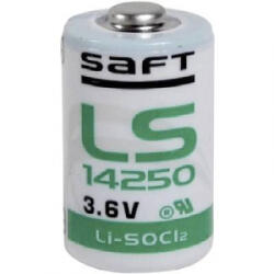 Saft 1/2 AA lítium elem, 3, 6V 1200 mAh, 15 x 25 mm, Saft LS14250 (LS14250) - aqua