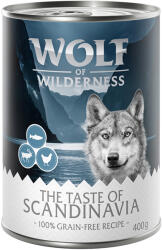 Wolf of Wilderness 24x400g Wolf of Wilderness Adult 'Triple Taste' Scandinavia - rénszarvas, lazac, csirke nedves kutyatáp
