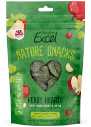  Burgess 60g Burgess Excel Nature Snacks Herby Hearts kisállatsnack nyulaknak, tengerimalacoknak