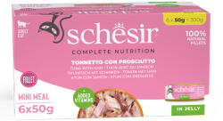 Schesir 24x50g Schesir Complete Nutrition Filet tonhal & sonka aszpikban nedves macskatáp