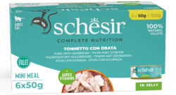 Schesir 6x50g Schesir Complete Nutrition Filet tonhal & aranydurbincs aszpikban nedves macskatáp
