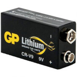 GP Batteries 9V-os elem, lítium, 9V, 800 mAh, CR-9V (6LR61), 6LR21, 6AM6, 6LP3146, MN1604, A1604, E Block, LR22 (6LR61)