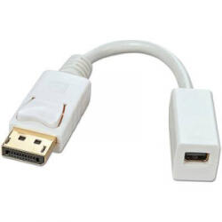 Lindy Kijelző csatlakozó / Mini DisplayPort Átalakító kábel [1x DisplayPort dugó - 1x Mini DisplayPort alj] Fehér (41060)