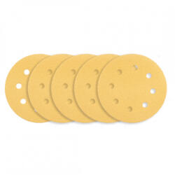 GRAPHITE Tépőzáras csiszolópapír 180mm, k80, 5db, 8 lyukakkal csiszológéphez 59g263 (54H022)