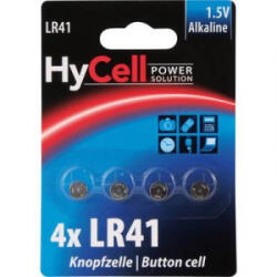 HyCell LR41 gombelem, alkáli mangán, 1, 5V, 30 mAh, 4 db, HyCell AG3, V3GA, G3A, 3GA, 192, L736, LR736, RW87, GP192 (1516-0025)