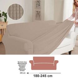 Welora Rugalmas kanapéhuzat háromszemélyes kanapéhoz, karfás kanapéhoz, kockás dombornyomott mintával, 180 - 245 cm, bézs színben (JM1225352)