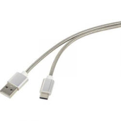 Renkforce USB 2.0 kábel, 1x USB 2.0 dugó A - 1x USB C dugó, 0, 5 m, ezüst, Renkforce (RF-4888674)