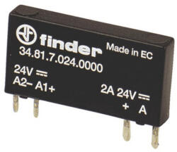 Finder 34.81. 7.024. 9024 SSR relé 1NO(záró) 6A 24V DC érzékeny, 24V DC kimenet (34.81.7.024.9024)