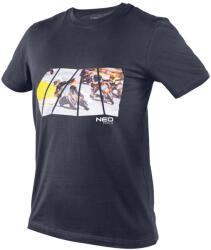 NEO TOOLS Munkavédelmi póló, motorkerékpár minta, 100% pamut, 180g/m2, XL (81-681-XL)