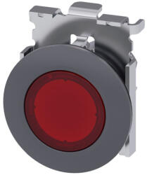 Siemens 3SU1061-0JB20-0AA0 világító nyomógombfej, piros, lapos, 30mm-es furatba! Sirius (3SU10610JB200AA0)