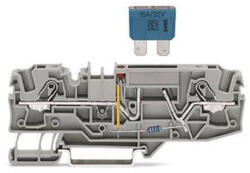 Wago 2006-1681/1000-413 2 vezetékes biztosító sorkapocskéses autós biztosítékhoz, szürke (2006-1681/1000-413)