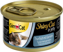 GimCat 12x70g GimCat ShinyCat Jelly tonhal & garnéla nedves macskatáp