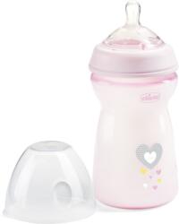 Chicco Natural Feeling Girl biberon pentru sugari 6m+ 330 ml