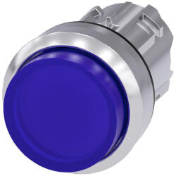Siemens 3SU1051-0BB50-0AA0 nyomógombfej, kiálló, kék, fém Sirius (3SU10510BB500AA0)