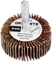 GRAPHITE Csiszolókerék csapos 40x15x6mm, P40 (58T392)