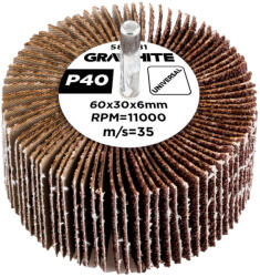 GRAPHITE Csiszolókerék csapos 60x30x6mm, P40 (58T381)
