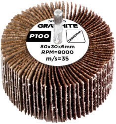 GRAPHITE Csiszolókerék csapos 80x30x6mm, P100 (58T385)