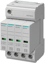 Siemens 5SD7424-0 túlfeszültség levezető, 3+1P C/T2/II 350V TN-S/TT (5SD74240)