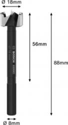 Bosch Forstner fúró 18 mm Teljes hossz 88 mm 1 db (2608901826) (2608901826) - aqua