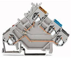 Wago 280-560/281-434 3 vezetékes érzékelő sorkapocsLED (piros) PNP (pozitív logikás) kapcs. szenz. -hoz, szürke (280-560/281-434)