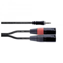 Cordial EY 1, 5 WMM 3.5mm jack - 2x 3-tűs XLR kábel 1.5m fekete (14871) (14871) - aqua