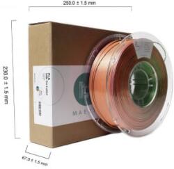 Maertz PLA Silk Tri Color nyomtatószál 1.75mm, 1kg selymesen fényes kék-zöld-narancssárga (PMMA-1022-002) (PMMA-1022-002)