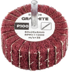 GRAPHITE Csiszolókerék csapos, 60x25x6mm, P100 (58T408)