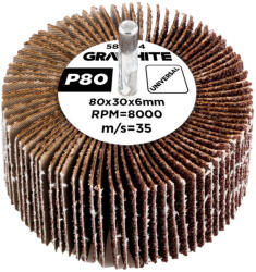 GRAPHITE Csiszolókerék csapos 80x30x6mm, P80 (58T384)