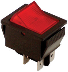 Tracon Készülékkapcsoló, vil, BE-KI, piros, világító raszter 2P, 250V AC, 16(6)A TES-41 Tracon (TES-41)