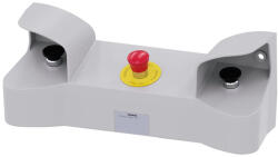 Siemens 3SU1853-3NB00-1AA1 kétkezes indítópult, fém, IP65, standard szerelvényekkel (2 db fekete gombafejű nyomó 1NO+1NC, 1 db vésznyomó 2NC) (3SU18533NB001AA1)