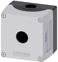 Siemens 3SU1801-1AA00-1AA1 nyomógomb tokozat, üres, 1 lyukú, középpontos furattal, szürke Sirius (3SU18011AA001AA1)