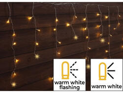 TRACON Karácsonyi sziporkázó jégcsapfényfüggöny, 230VAC, 5+5M, 125LED, 3, 6W, 2600-2700K, IP44 CHRIOSW5WW (CHRIOSW5WW)