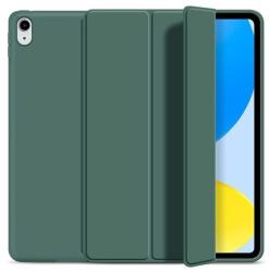Gigapack tabletvédő álló, bőr hatású, aktív flip, oldalra nyíló, trifold, asztali tartó, sötétzöld, kompatibilis: Apple IPAD 11, 2025, / IPAD 10.9, 2022 (GP-133347)