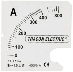 TRACON skálalap DCVM-72B alapműszerhez 0 -100A - SCALE-DC72-100/75MV (SCALE-DC72-100/75MV)