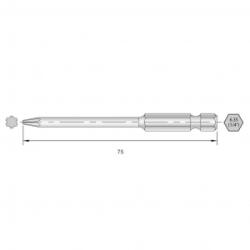 BERNSTEIN Torx bit HRC acél Ötvözött E 6.3 6 db (6-IP15-75) (6-IP15-75)