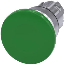Siemens 3SU1050-1BD40-0AA0 nyomógombfej, 40mm-es gomba, zöld, fém Sirius (3SU10501BD400AA0)
