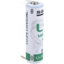 Saft AA lítium ceruzaelem, forrasztható, 3, 6V 2600 mAh, forrfüles, 14, 5 x 50 mm, Saft LS14500CLG (LS14500CLG) - aqua