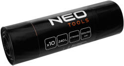 NEO TOOLS Szemeteszsák, 240l, 120x150cm, 60mic, fekete, 10db (15-989) - olaj