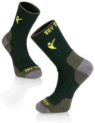 Try To Fly Sötétzöld merinó gyapjú HIKING SOCKS túrazokni, 35-38 EU, Többszínű (TF32-301-1)